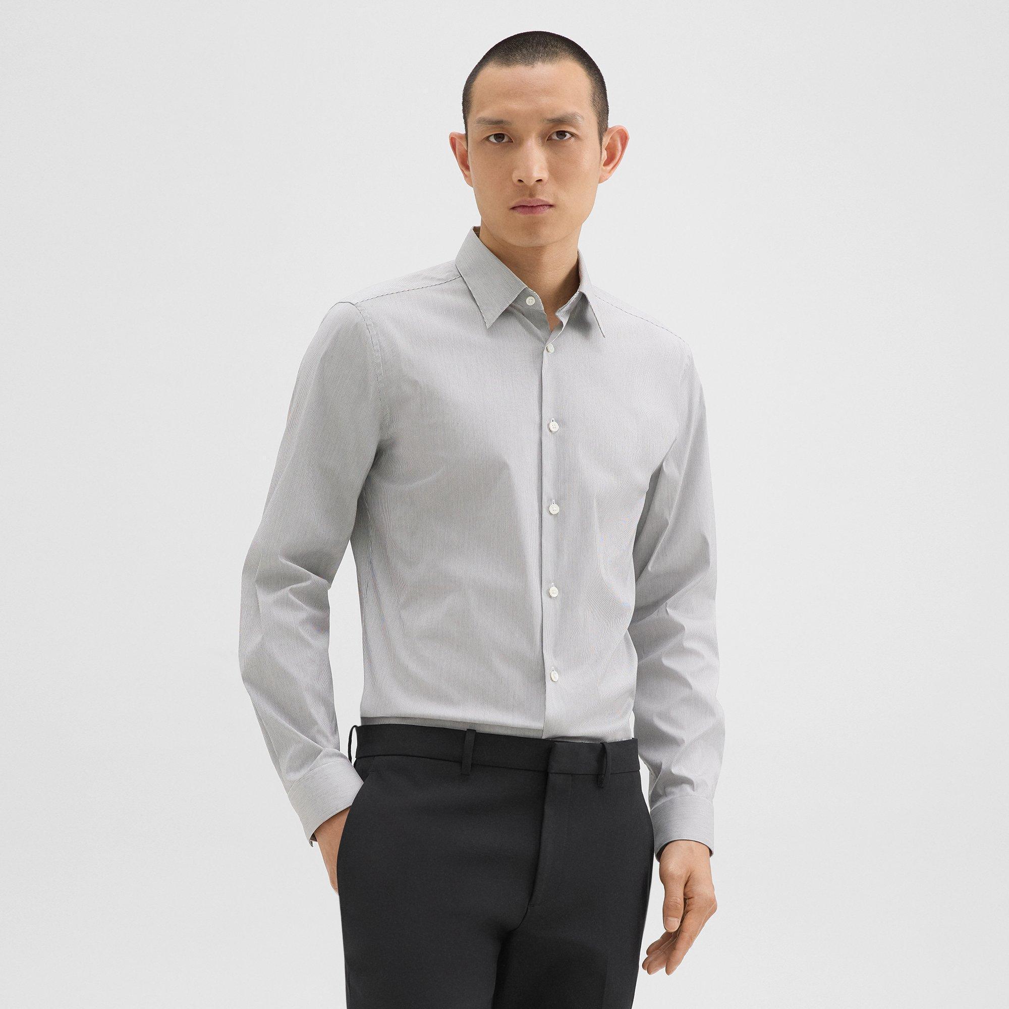 Checked Poplin Sylvain Shirt | Theory Product Image