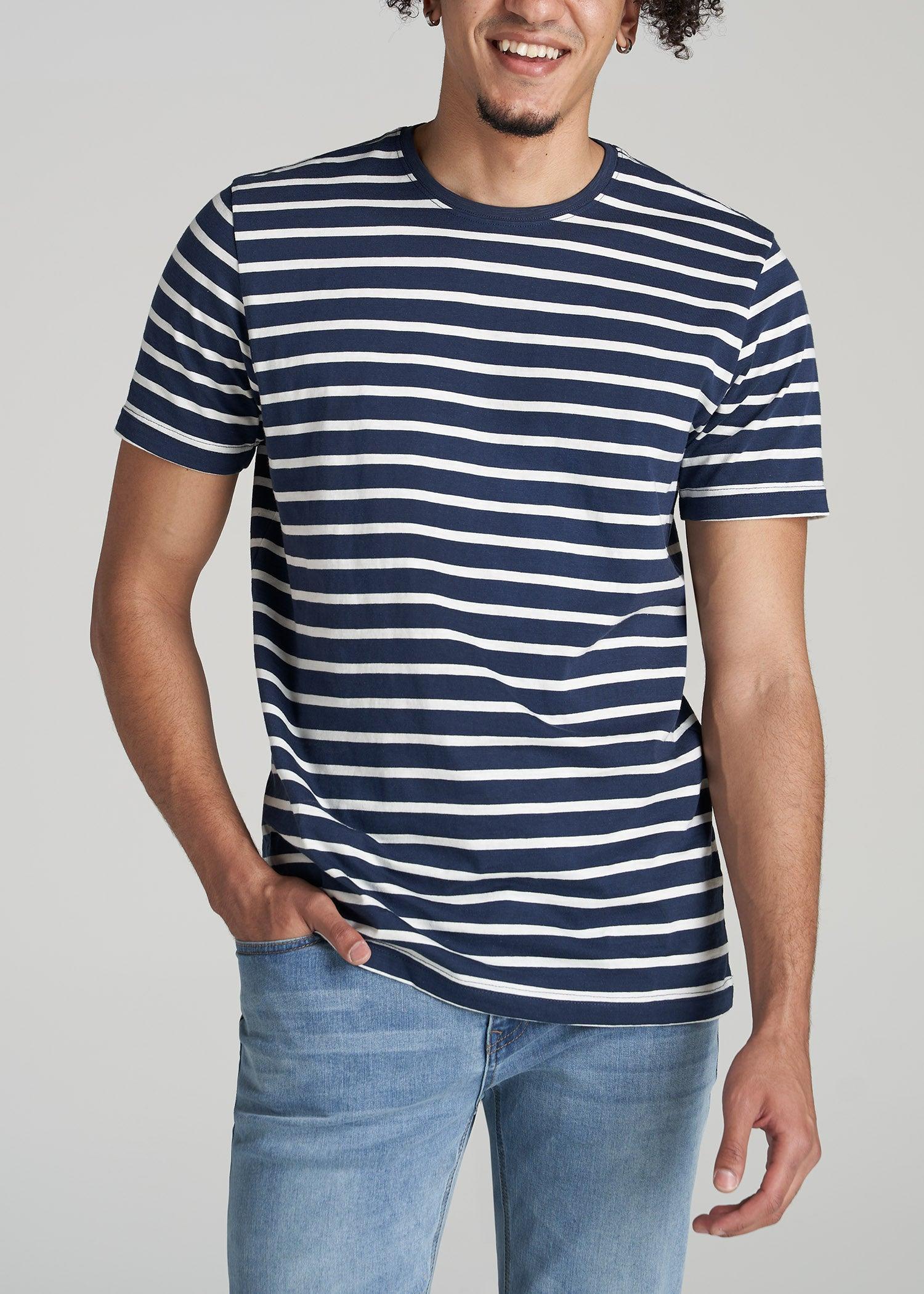 REGULAR-FIT Striped Tee in Navy And White - Men's Tall T-shirt Male Product Image