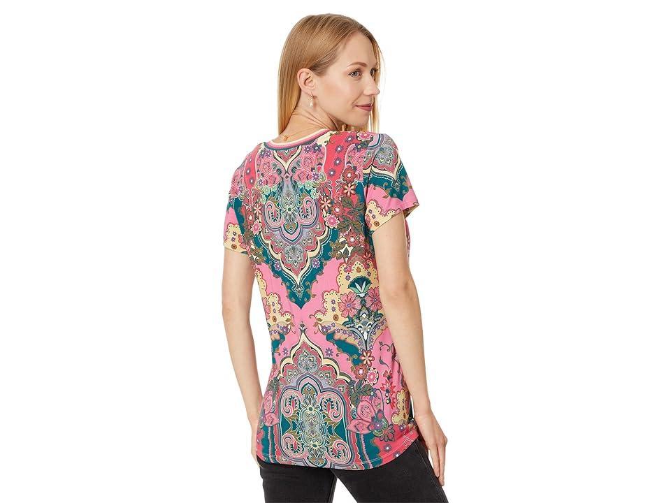 Johnny Was The Janie Favorite Short Sleeve V-Neck Tee (Paisley Melody) Women's Clothing Product Image