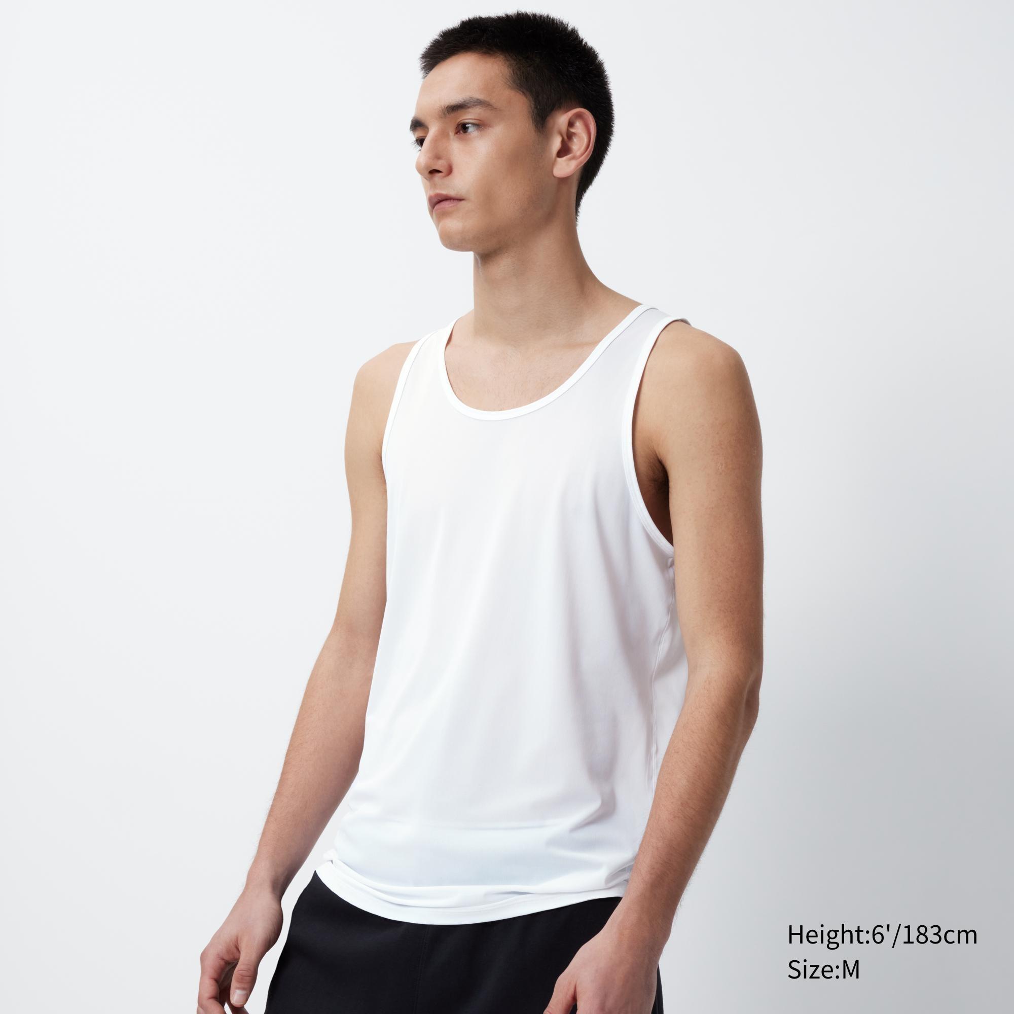 Mens Airism Anti-Odor Mesh Tank Top White Small UNIQLO US Product Image