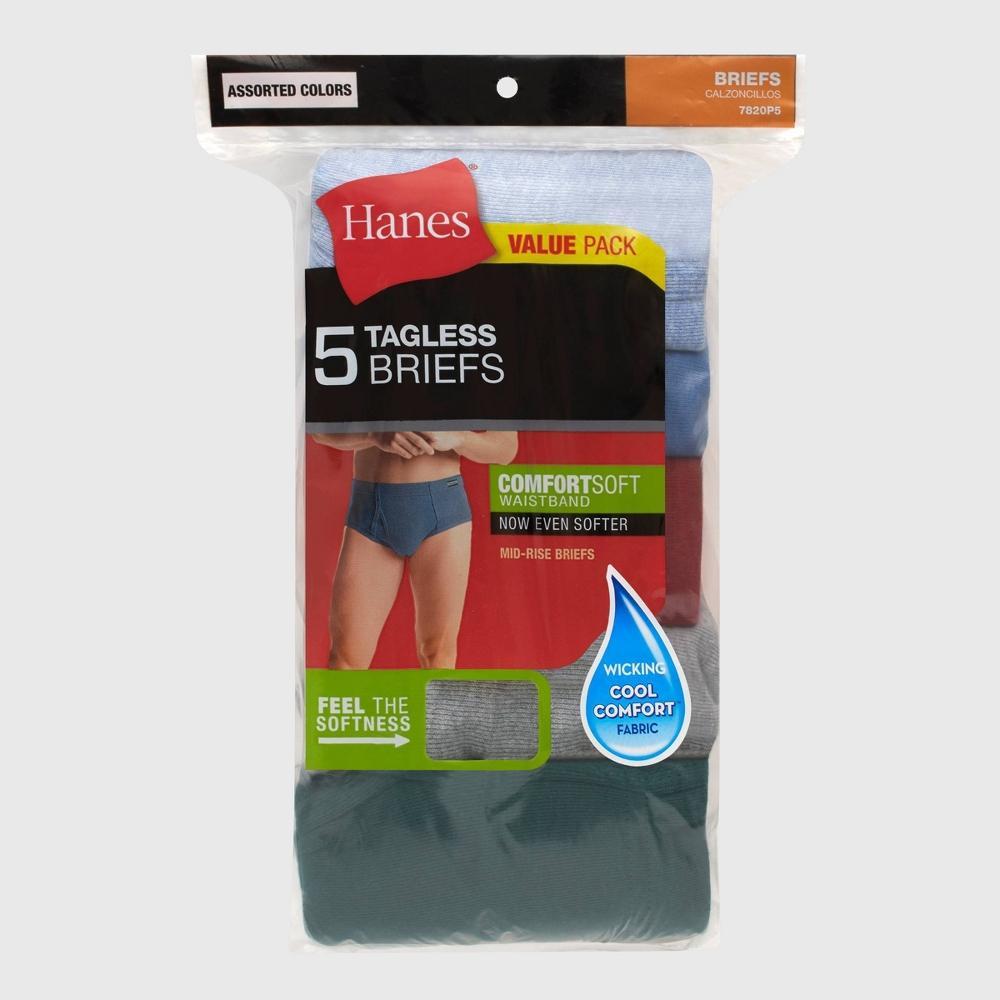 Hanes Men's Comfort Soft Waistband Mid-Rise Briefs 6pk - Blue/Green/Gray XL Product Image