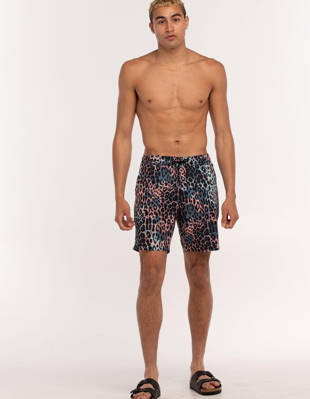 BLUE CROWN Cheetah Dye Mens 7" Swim Shorts Product Image