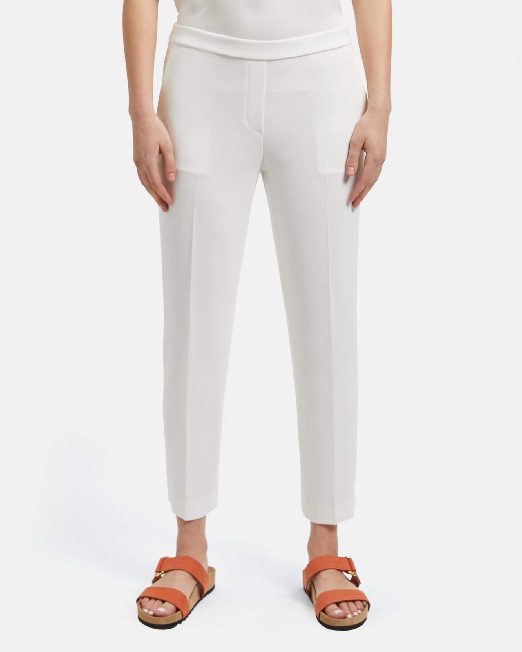 Slim Cropped Pull-On Pant in Crepe Product Image