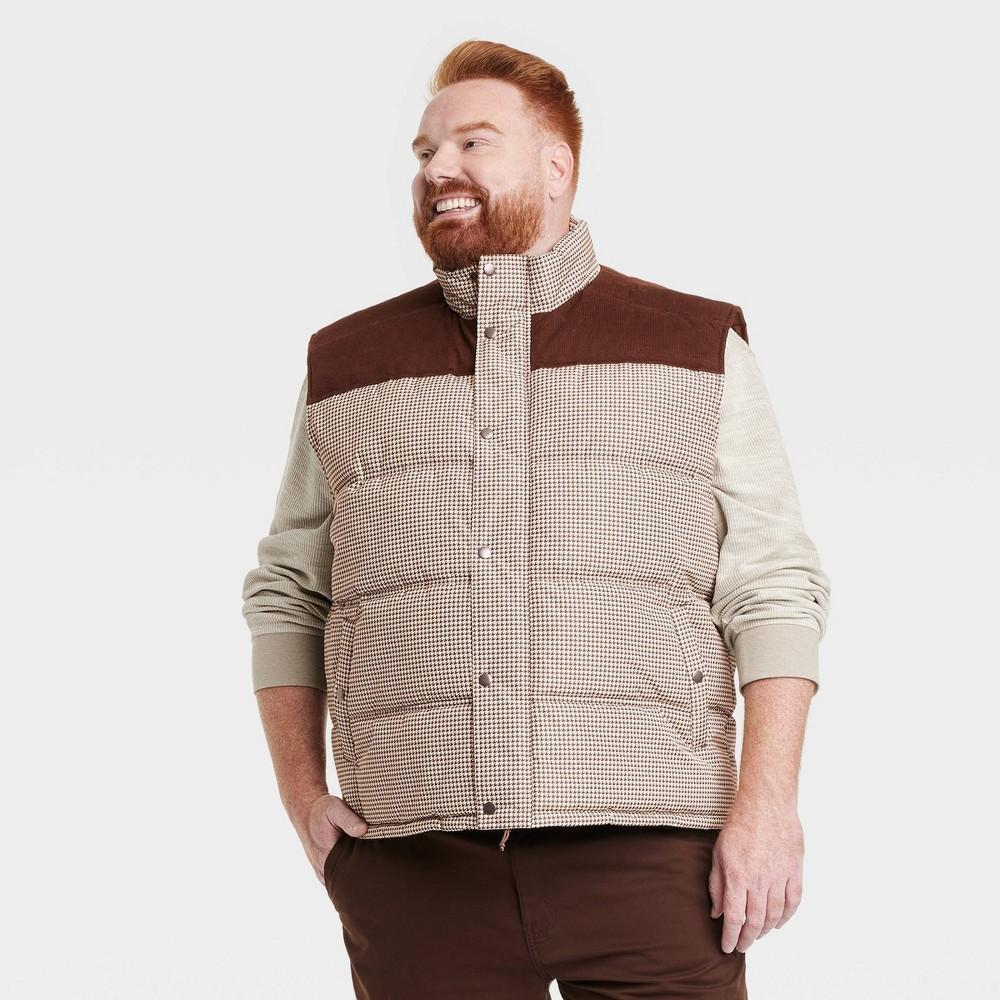 Mens Big & Tall Plaid Midweight Puffer Jacket - Goodfellow & Co 4XL Product Image