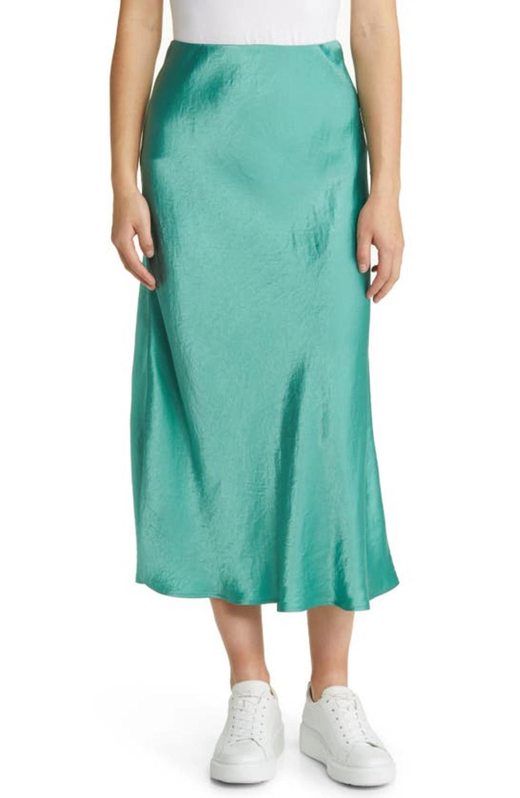 Blando Satin Slip Skirt In 001 Turquoise Product Image