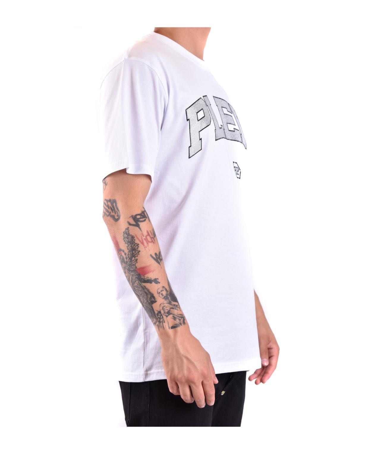 PHILIPP PLEIN Logo-embellished Cotton T-shirt In White Product Image