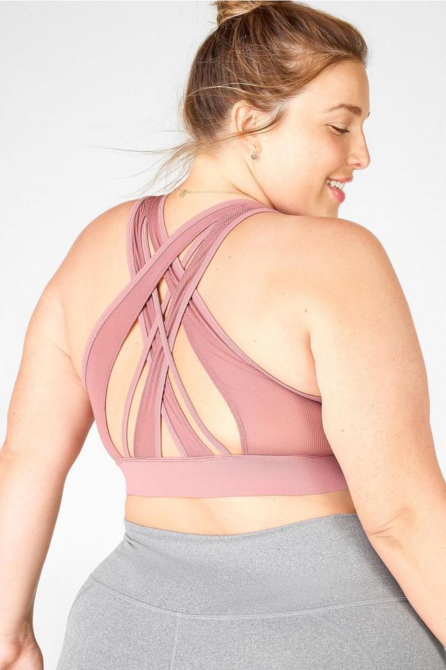 Fabletics Faye Medium Impact Sports Bra II Womens pink plus Size 4X Product Image