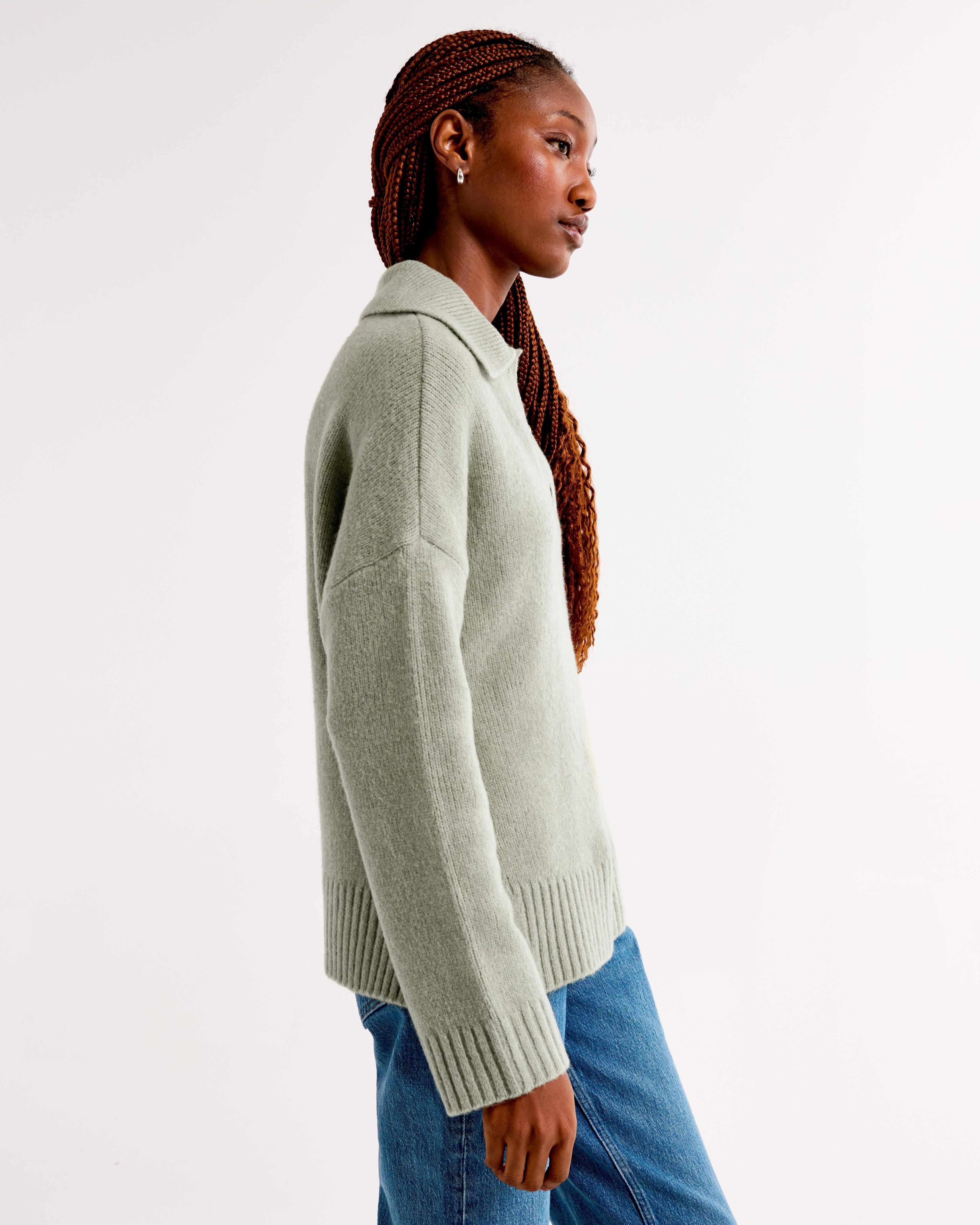 Notch-Neck Collared Sweater Product Image