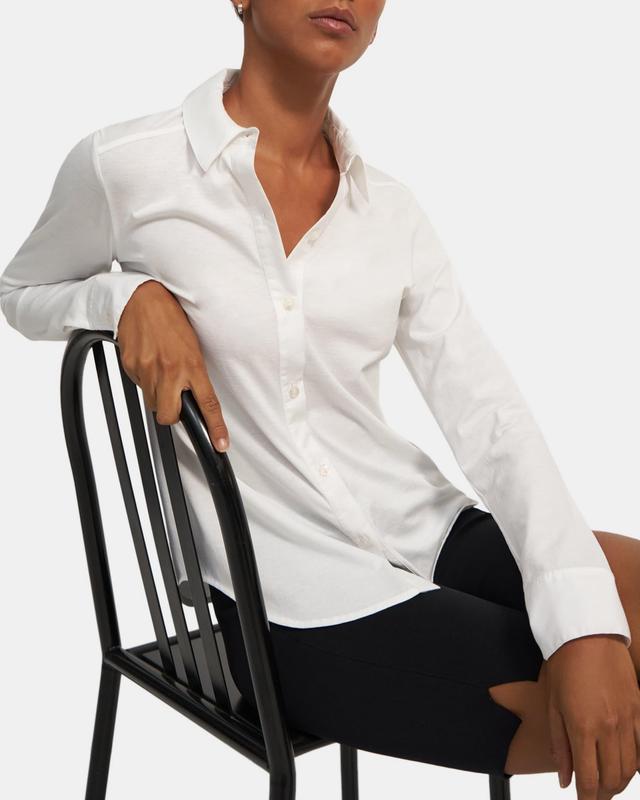 Button-Up Shirt in Organic Cotton Knit Product Image