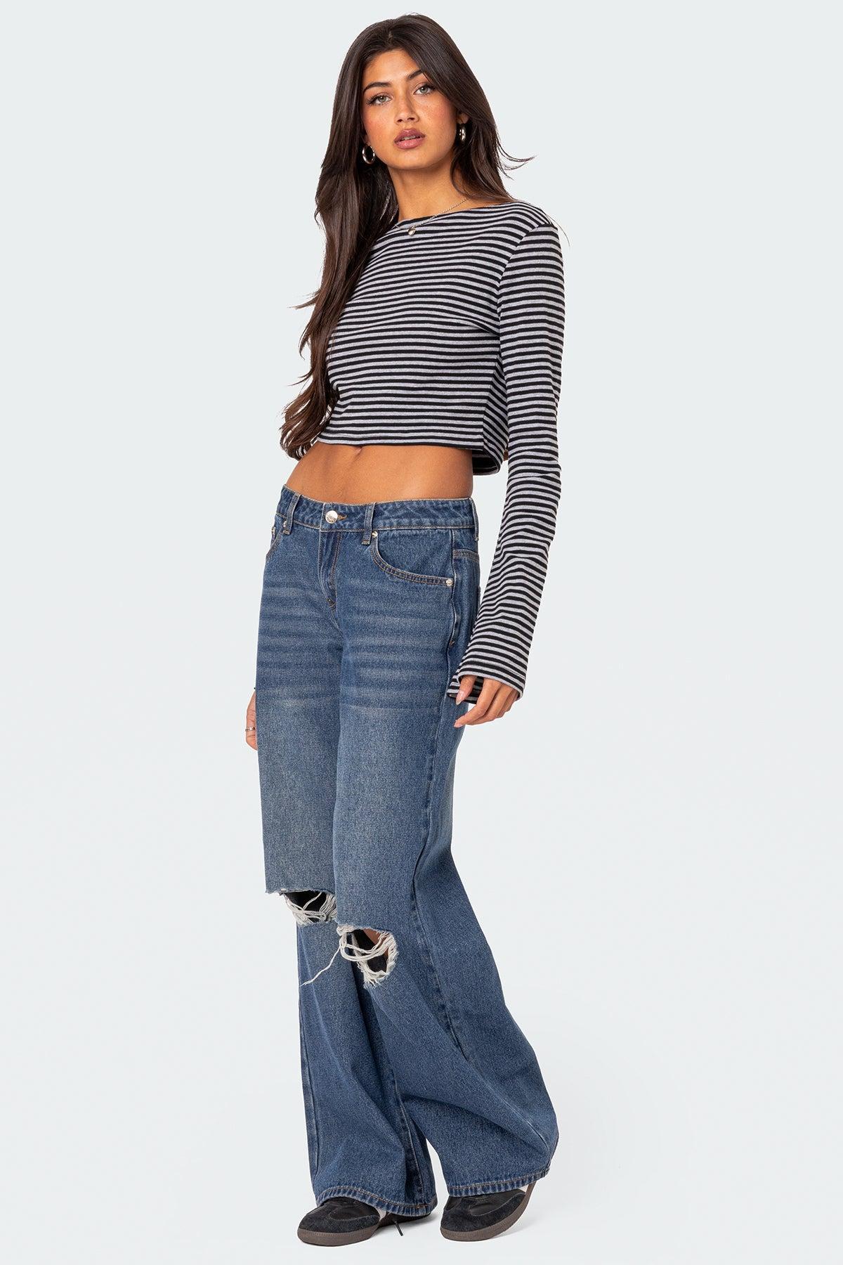 Debbie Distressed Low Rise Jeans Product Image