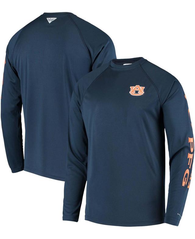 Mens Pfg Navy Auburn Tigers Terminal Tackle Omni-Shade Long Sleeve T-shirt Product Image