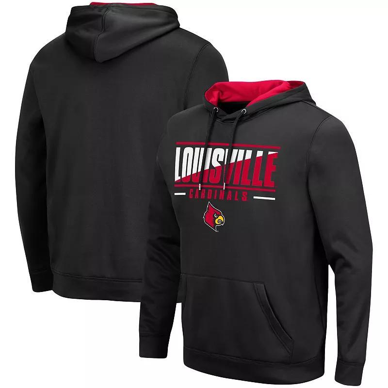 Mens Black Louisville Cardinals Slash Stack 2.0 Pullover Hoodie Product Image