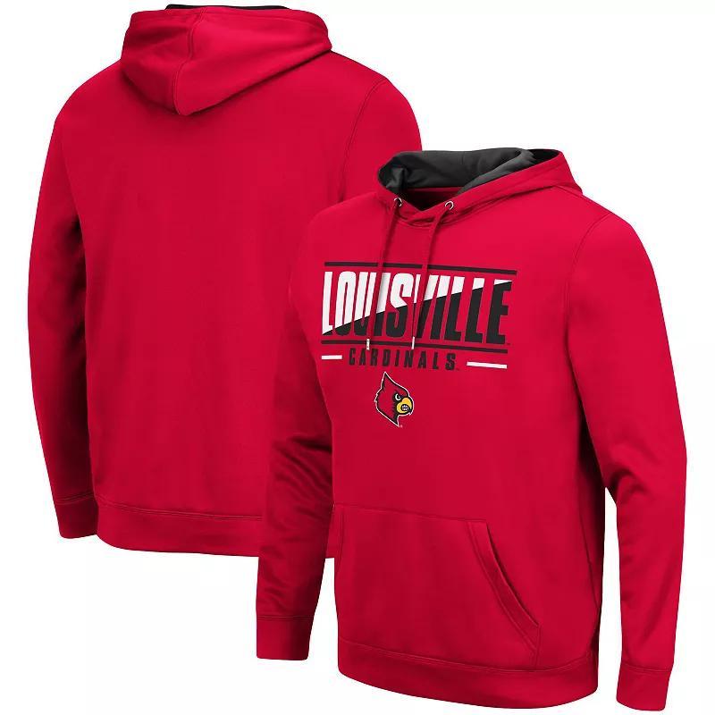 Mens Colosseum Louisville Cardinals Slash Stack 2.0 Pullover Hoodie Product Image