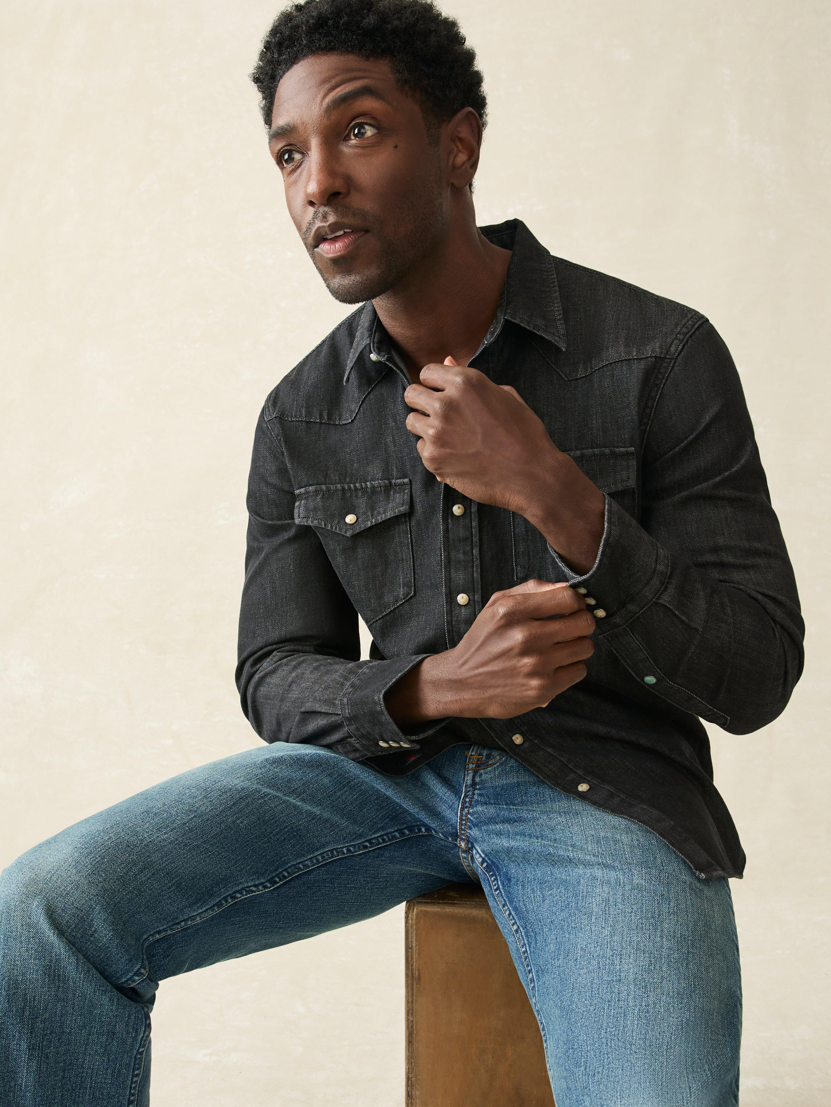 The Western Shirt - Black Sand Wash Male Product Image