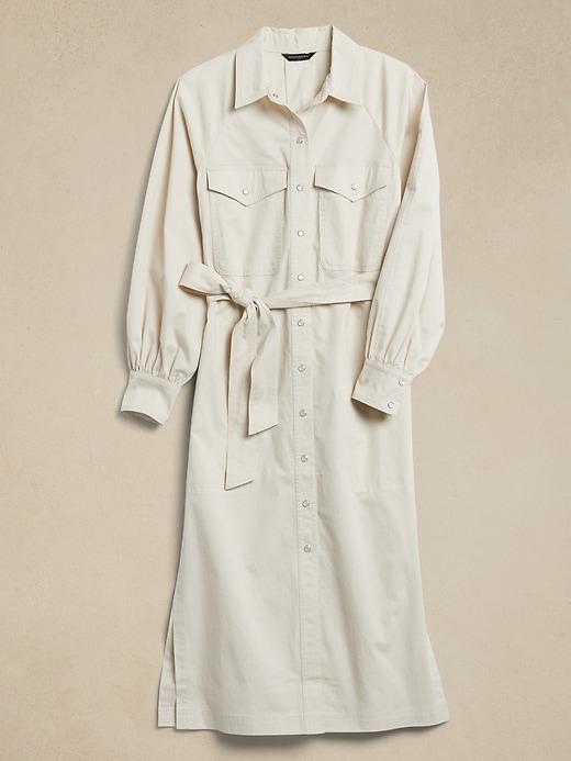 Twill Utility Midi Shirtdress Product Image