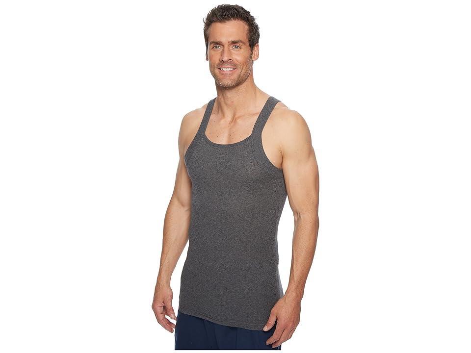 2(X)IST 2-Pack ESSENTIAL Square-Cut Tank (Charcoal Heather/Grey Heather) Men's Underwear Product Image