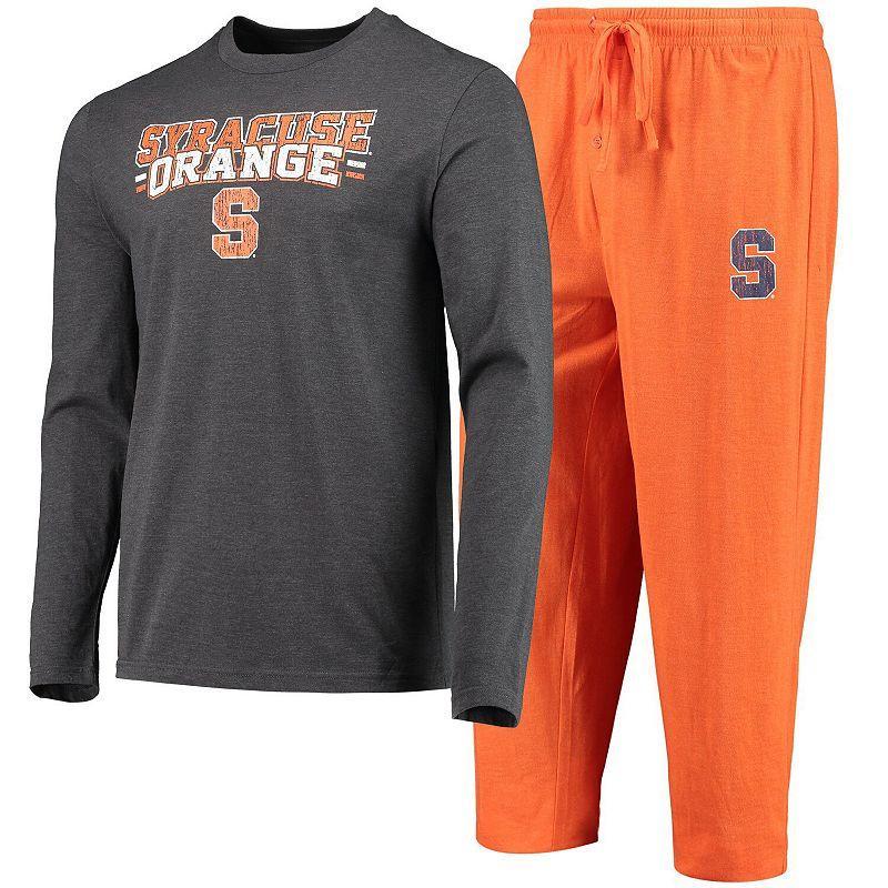 Mens Concepts Sport /Heathered Charcoal Syracuse Meter Long Sleeve T-Shirt & Pants Sleep Set Product Image