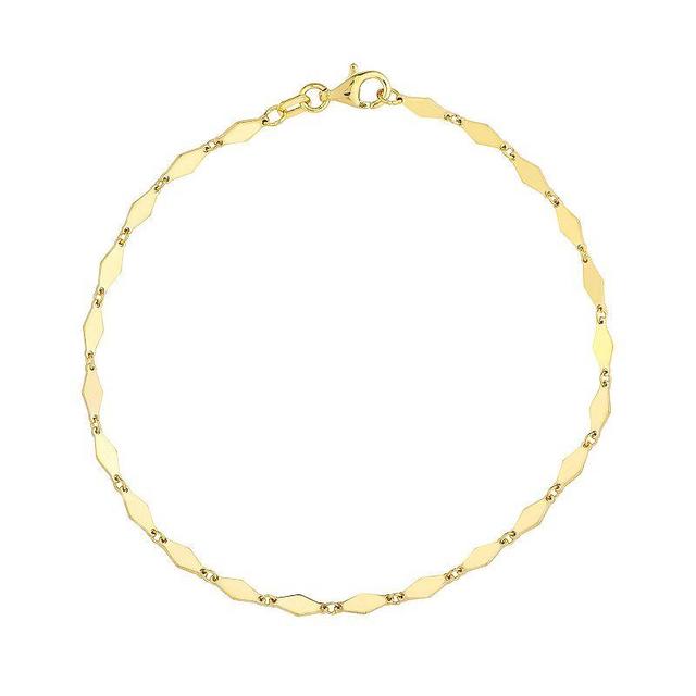 14k Gold Mirror Link Chain Bracelet, Womens Yellow Product Image