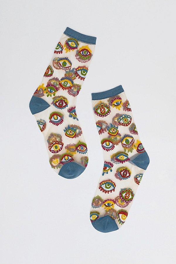 Sock Candy Evil Eye Sheer Sock, Womens at Urban Outfitters Product Image