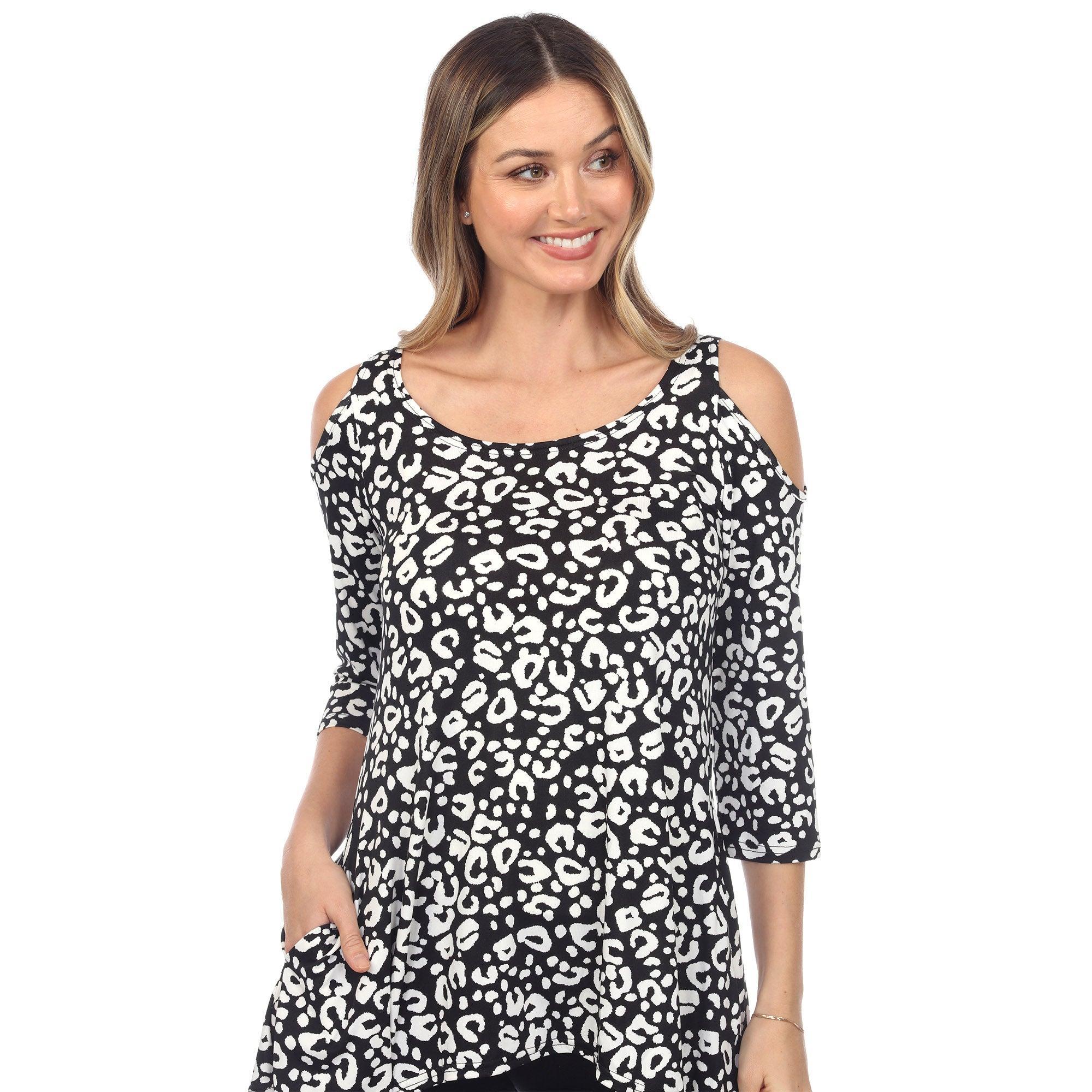 Women's Leopard Cold Shoulder Tunic Product Image