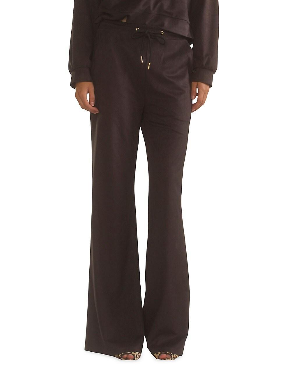 Womens Faux Suede Wide-Leg Lounge Pants Product Image