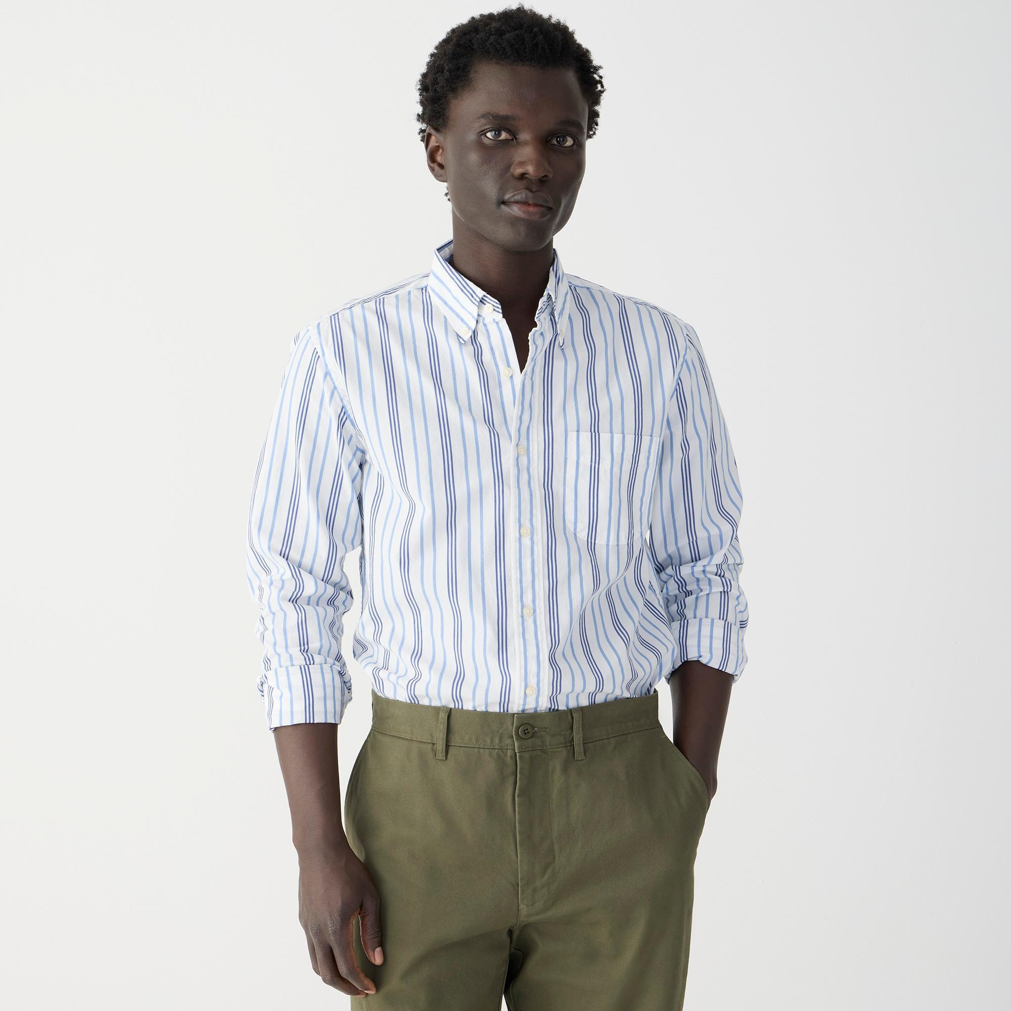 Secret Wash cotton poplin shirt in stripe Product Image