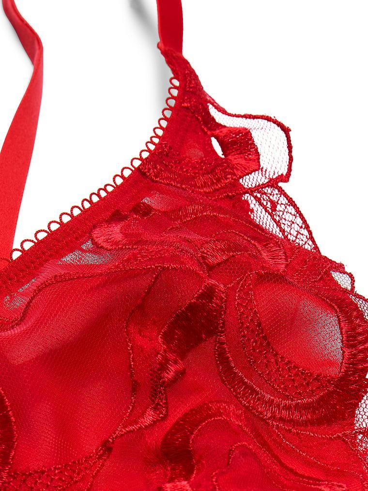 Tied-with-a-Bow Embroidery Triangle Bra Product Image