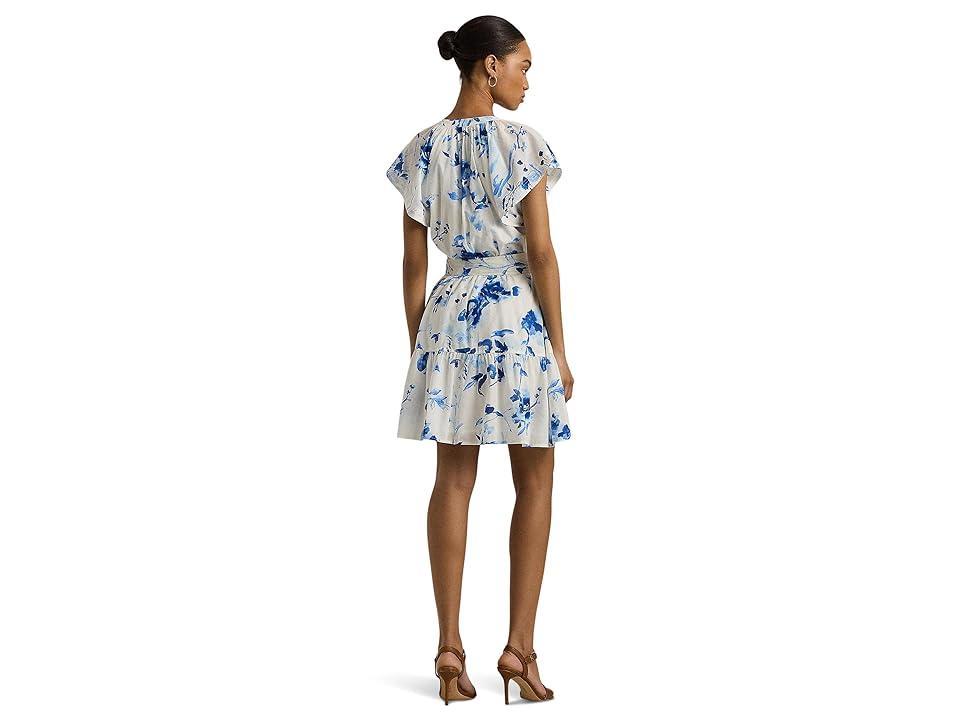 Lauren Ralph Lauren Floral Belted Cotton Voile Dress (White Women's Dress Product Image