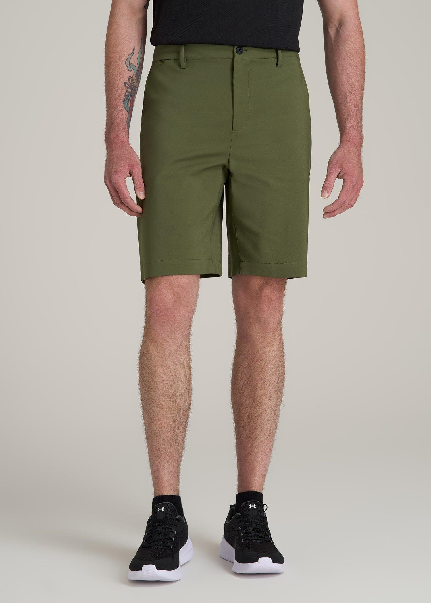 Tech Chino Shorts for Tall Men in Bright Olive Male Product Image