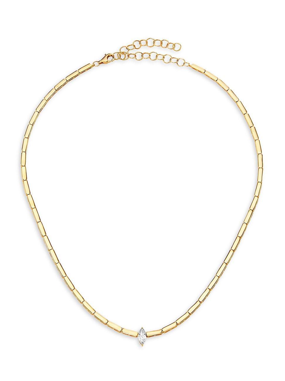 Womens 14K Yellow Gold & 0.4 TCW Diamond Necklace Product Image