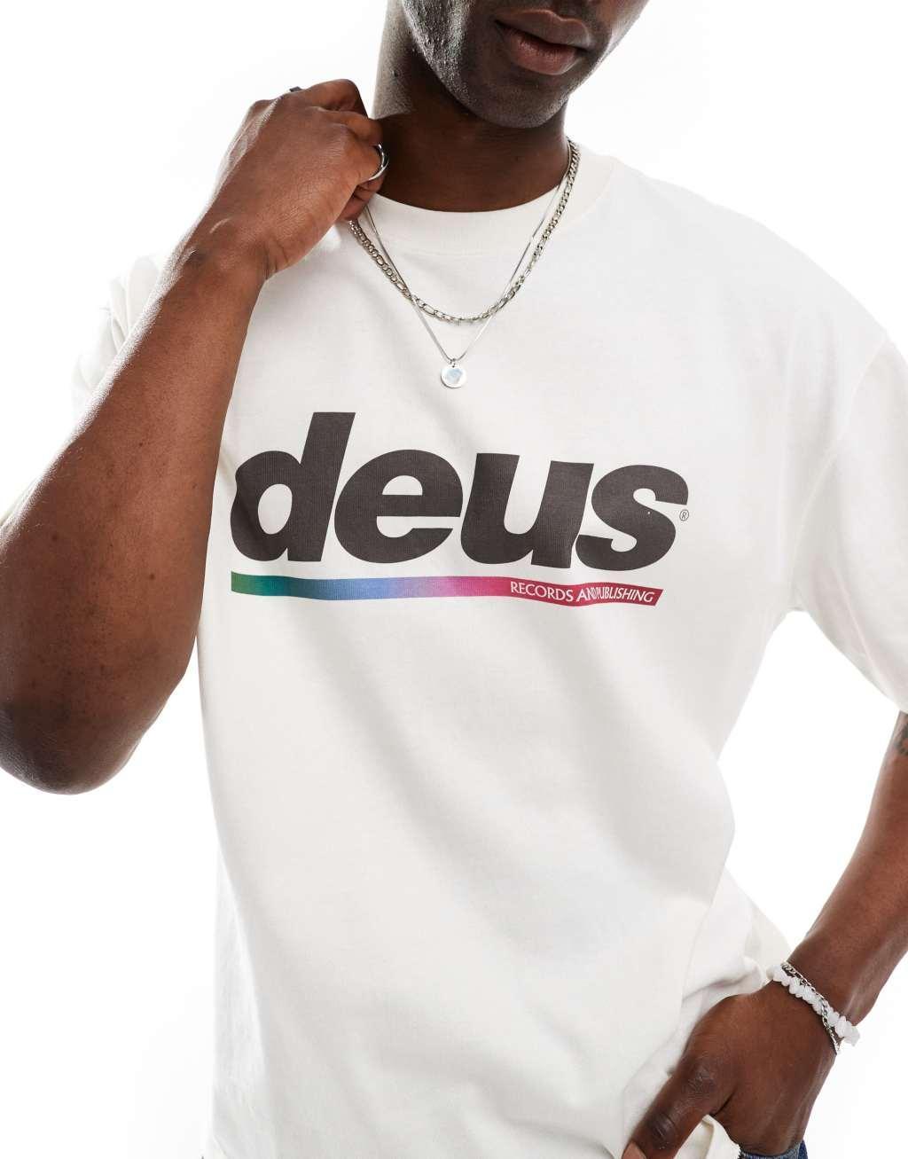 Deus Ex Machina dig u heavyweight t-shirt in white  Product Image