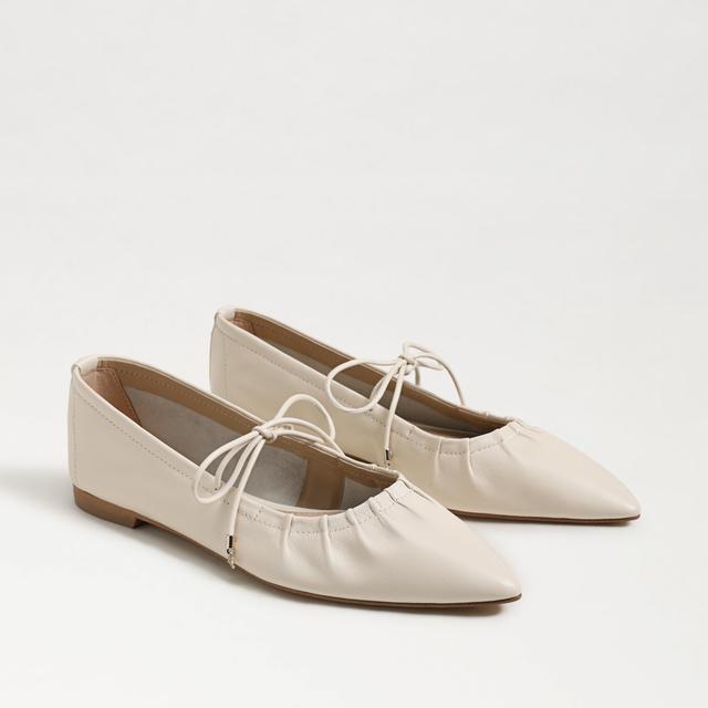 Sam Edelman Bri Pointed Toe Flat Modern Ivory Leather 9.0 Product Image