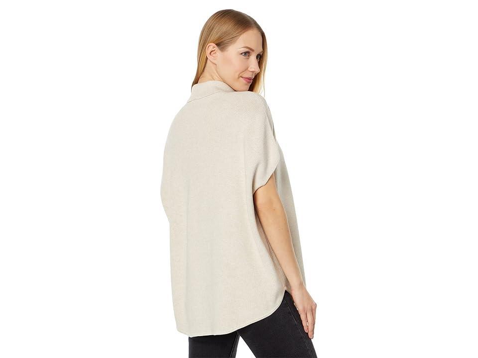 Lilla P Turtleneck Poncho Sweater (Linen) Women's Sweater Product Image