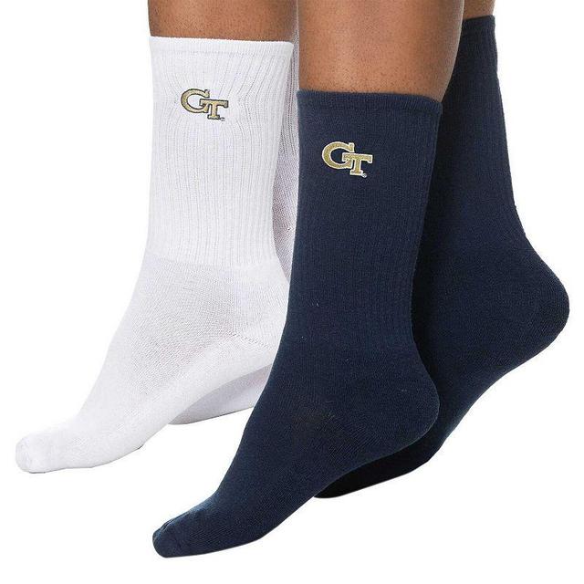 Womens ZooZatz /White Georgia Tech Yellow Jackets 2-Pack Quarter-Length Socks, Blue Product Image