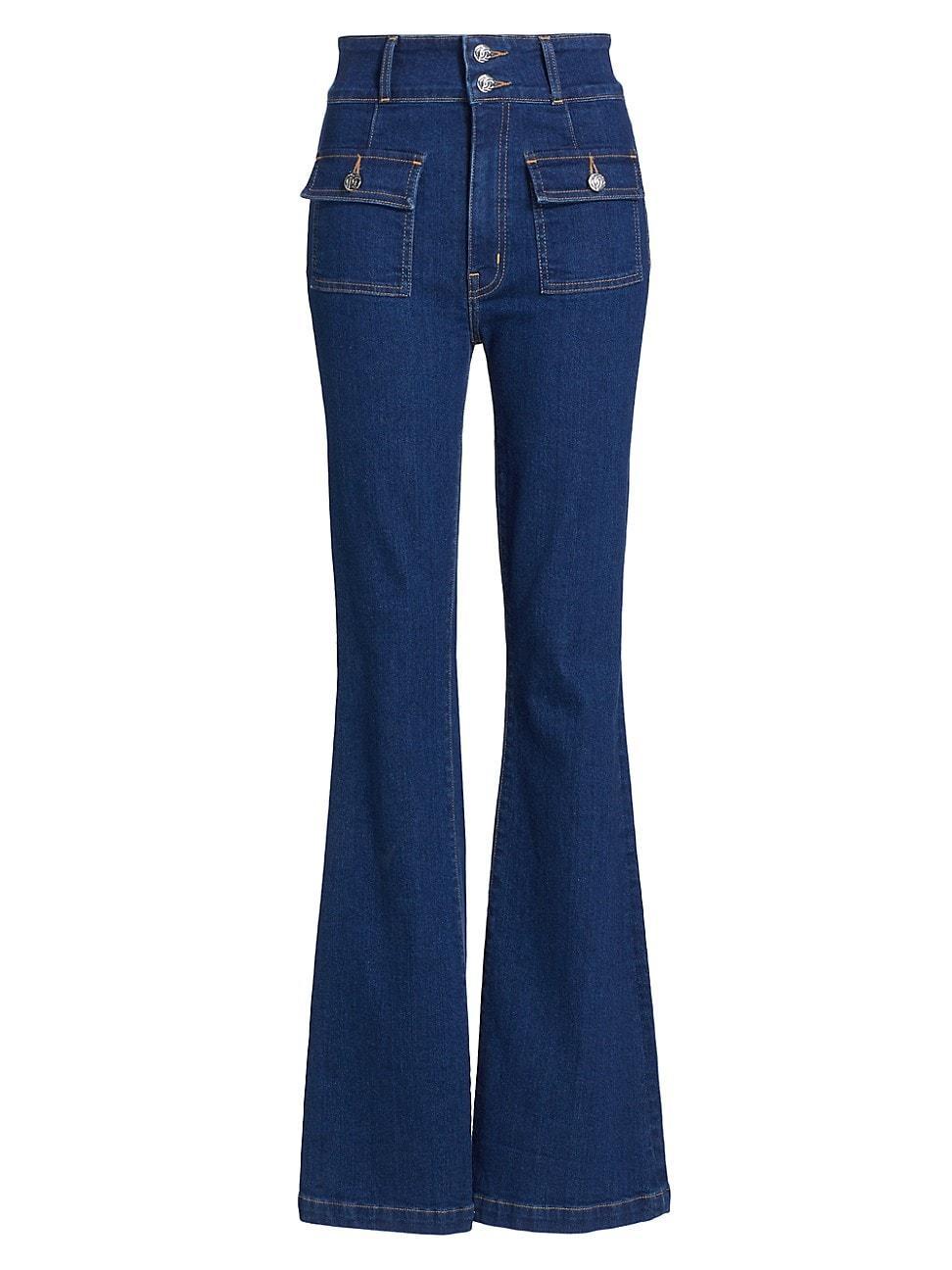 Womens Barlow Pocket-Front High-Rise Flare Jeans product image