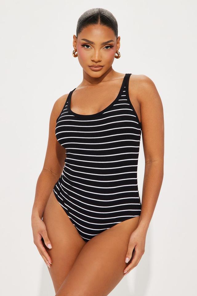 Sasha Striped Bodysuit - Black/White Product Image