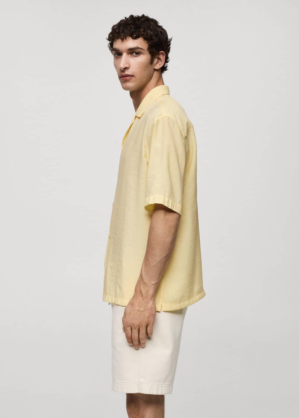 Mango Mens Bowling Collar Modal Shirt Product Image