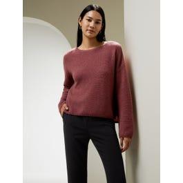 Relaxed Fit Drop-Shoulder Silk Cashmere Blend Sweatshirt Product Image