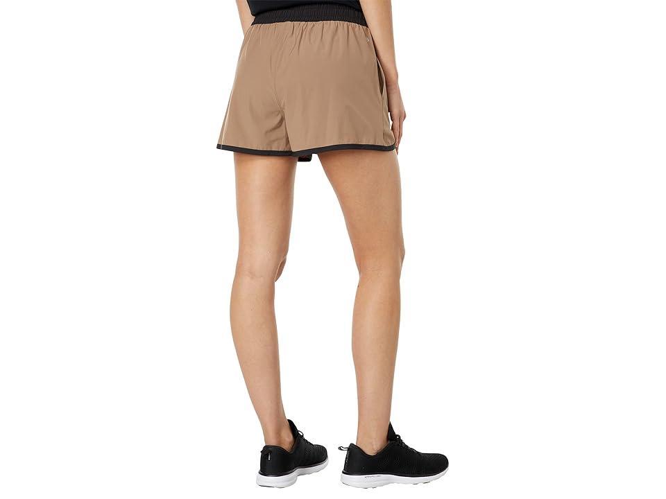 THRIVE SOCIETE Tulip Run Shorts (Fawn/Black) Women's Shorts Product Image