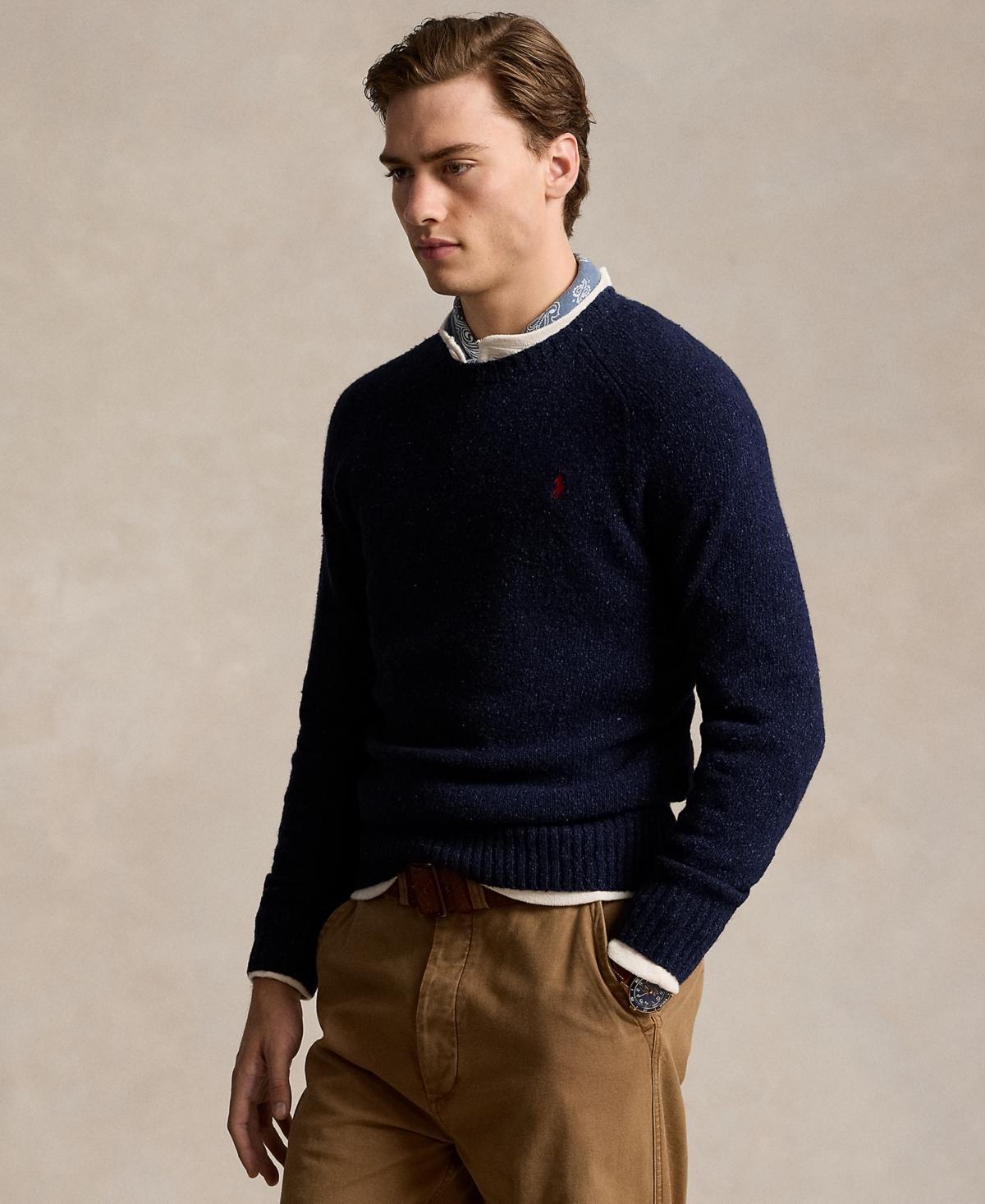 Polo Ralph Lauren Mens Speckled Wool-Blend Crewneck Sweater Product Image