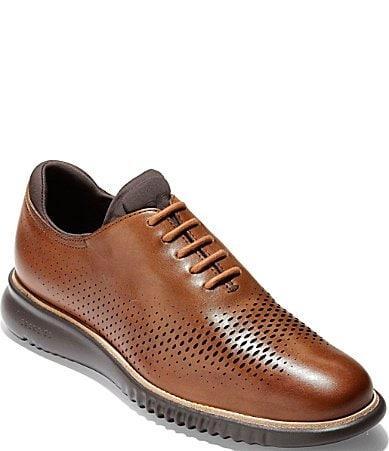 Cole Haan Mens 2.ZERGRAND Lined Laser Wingtip Oxford Shoes - Brown Size 9 Product Image