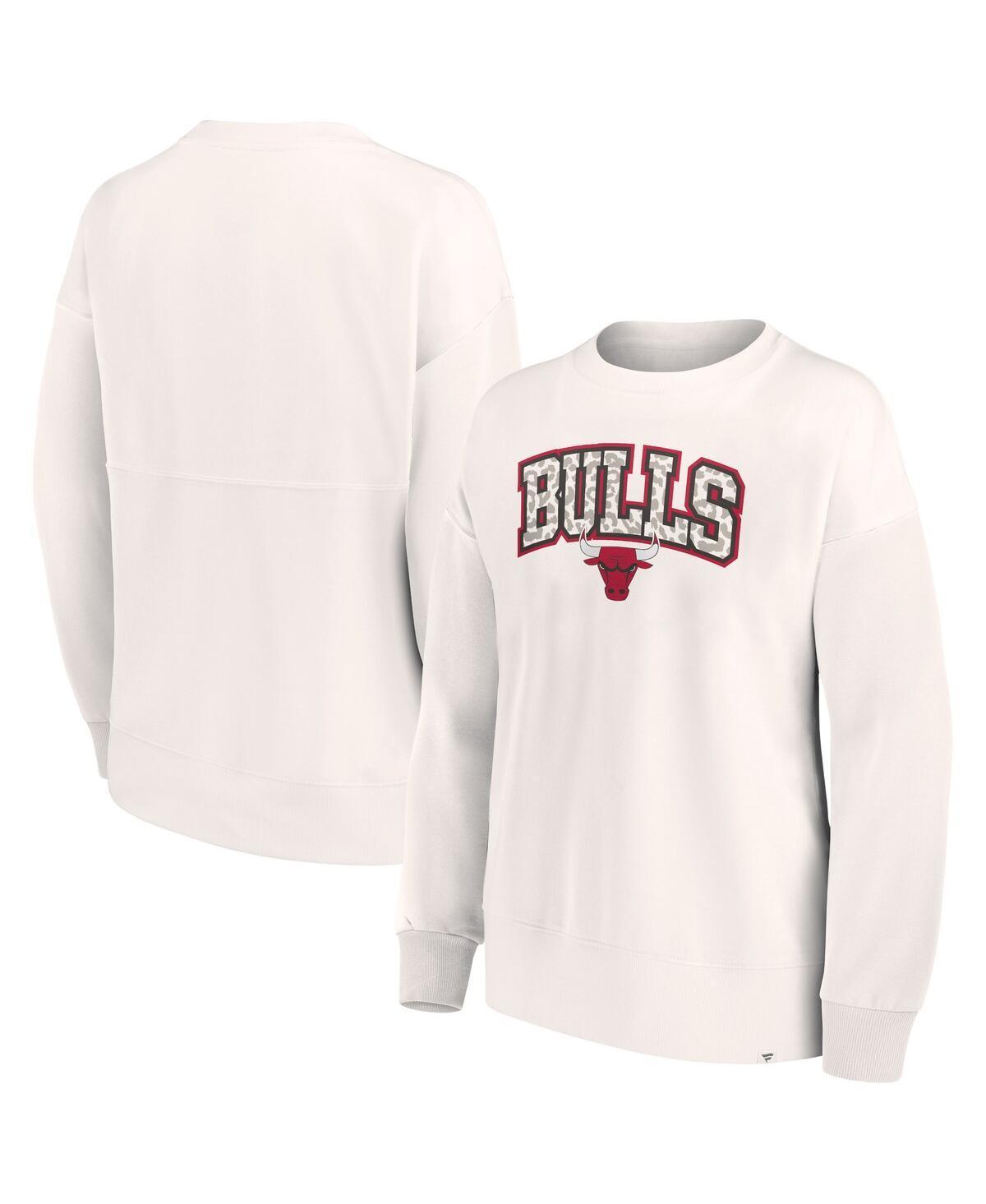 Womens Fanatics Branded Chicago Bulls Tonal Leopard Pullover Sweatshirt Product Image