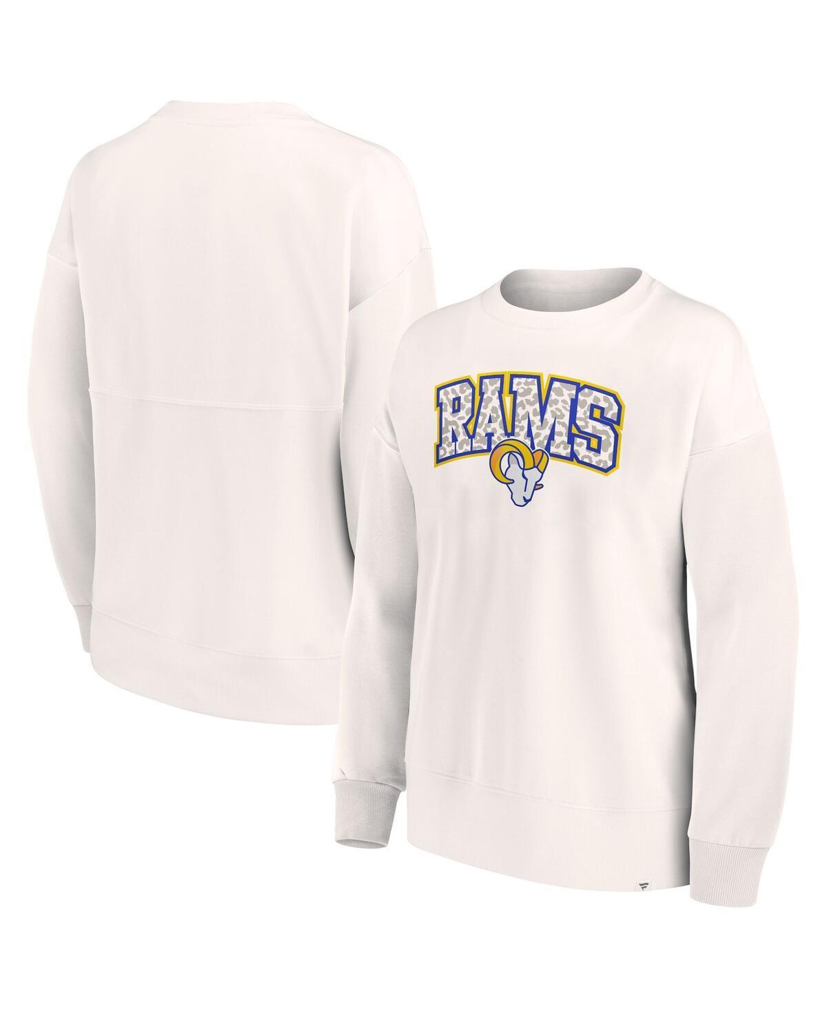 Womens Fanatics White Los Angeles Rams Leopard Team Pullover Sweatshirt product image