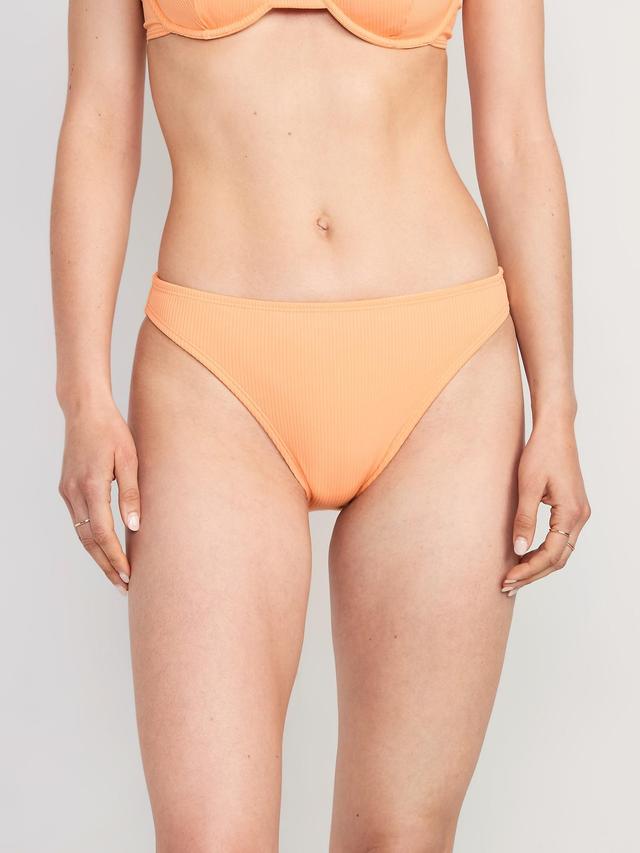 Old Navy High-Waisted French-Cut Ribbed Bikini Swim Bottoms for Women - Neon Petunia - female - Size: XL Product Image