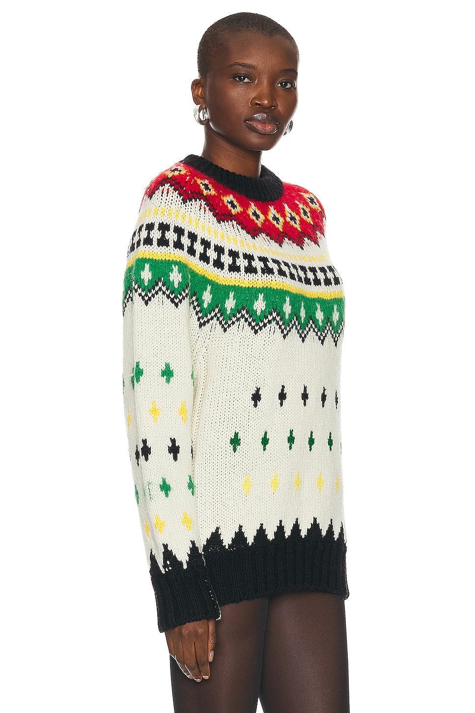 Moncler Grenoble Sweater in White Multi - White. Size S (also in L, M, XS). Product Image