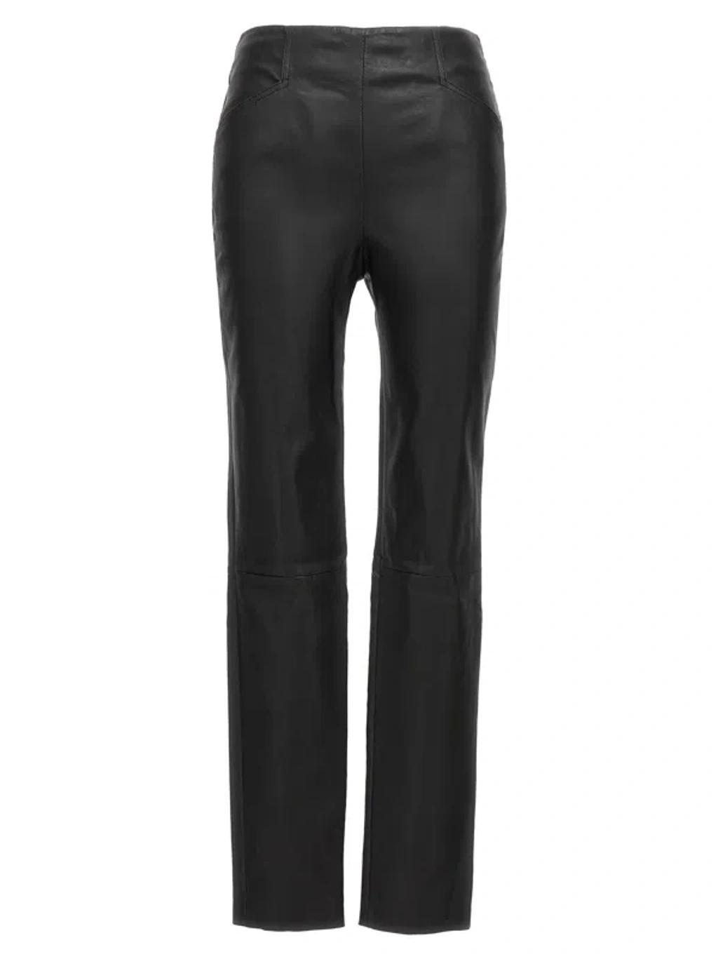 Stretch Leather Leggings In Black Product Image