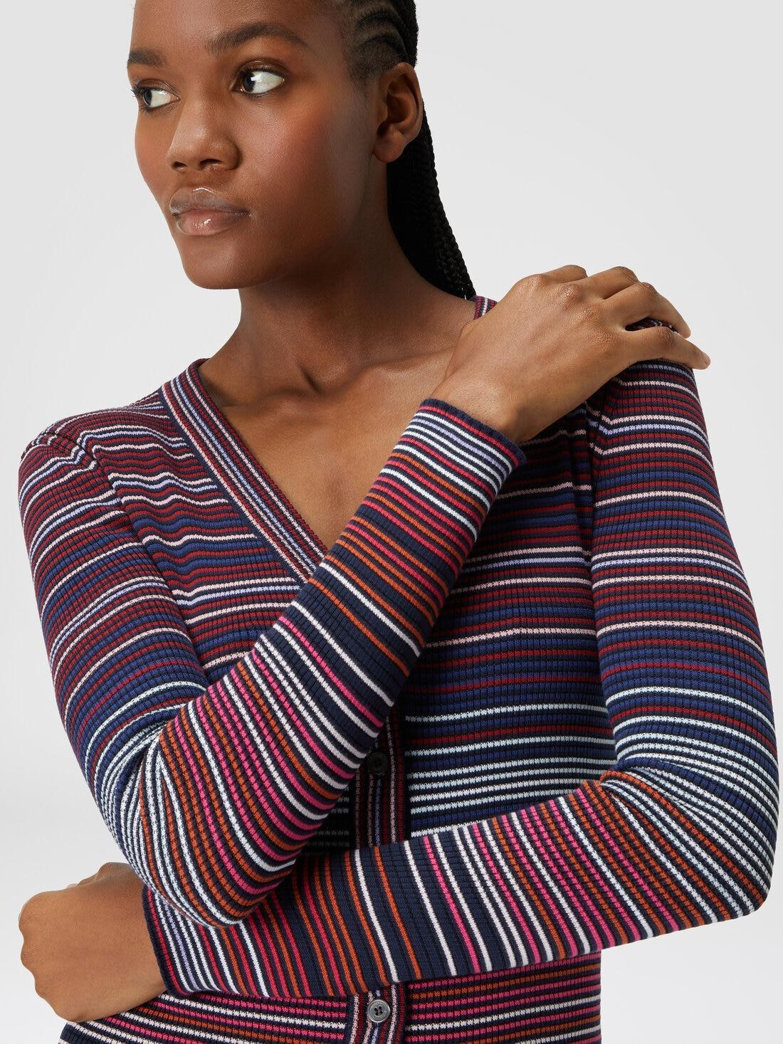 Cardigan in striped viscose and cotton Multicoloured | Missoni Product Image