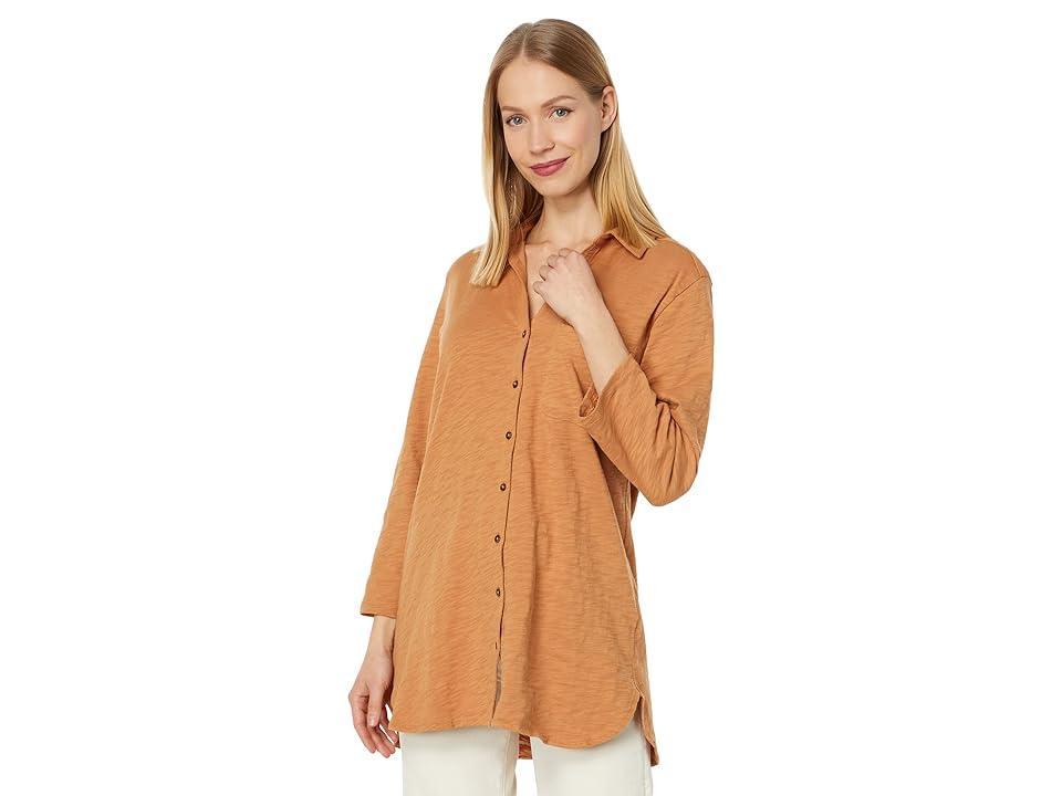 Lilla P Button-Down Tunic (Toast) Women's Clothing Product Image