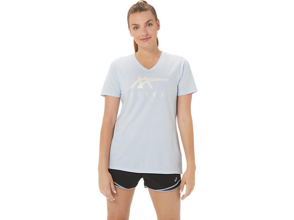 Womens ASICS Stripes V-Neck Product Image