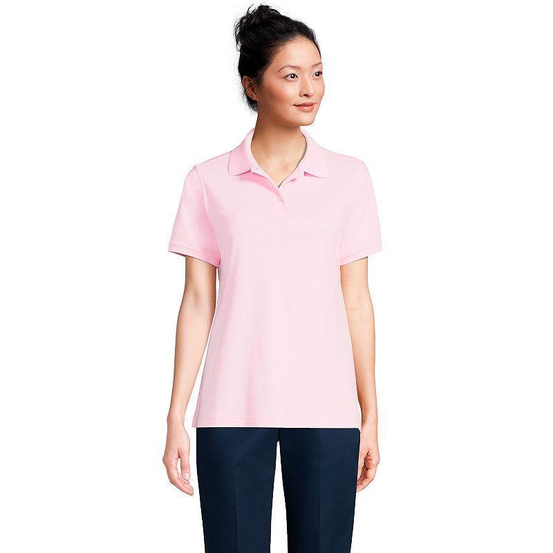 Womens Lands End School Uniform Classic Short Sleeve Interlock Polo Top Product Image